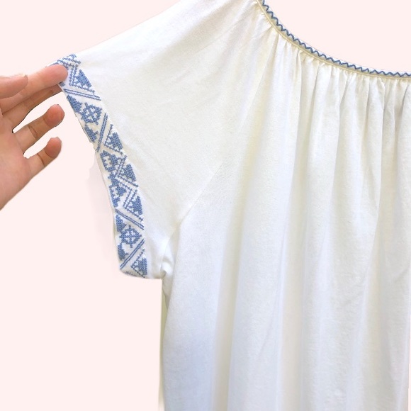 Chaps White Embroidered Short Sleeve Top Size XLP - Picture 8 of 14